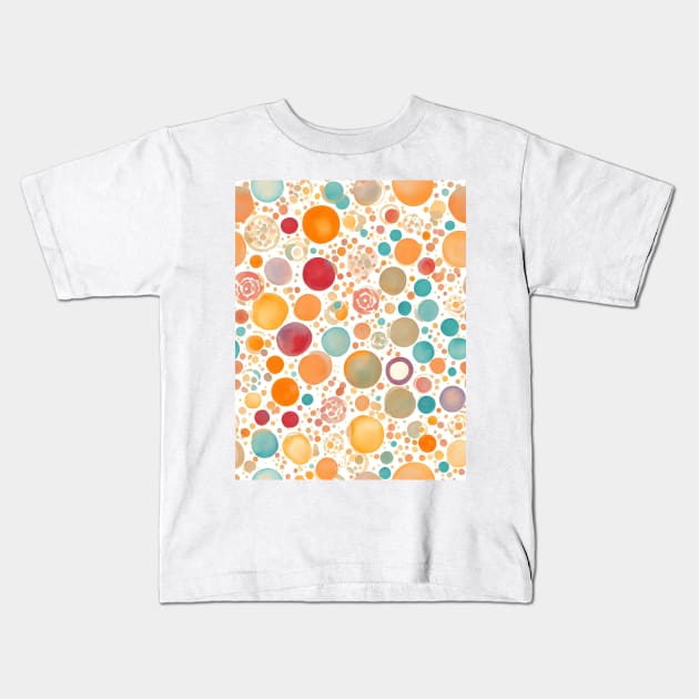 different sizes and colors circles pattern Kids T-Shirt by John`s patterns